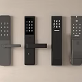 Fingerprint lock password lock anti-theft door lock smart lock electronic 3d model