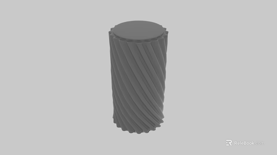 Artistic Cylindrical Sculpture Carving With Intricate Spiral Texture Details 3d model 