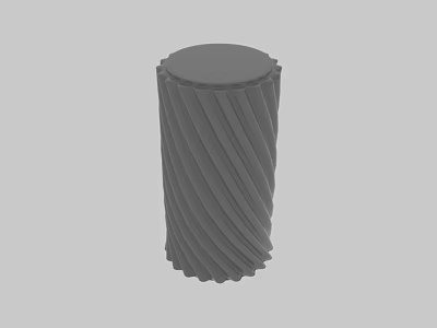 Artistic Cylindrical Sculpture Carving With Intricate Spiral Texture Details 3d model