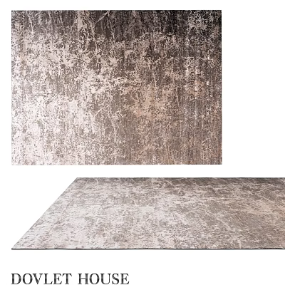 Square Carpet With Vintage Distressed Texture In Neutral Gray Tones For Living Room 3d model