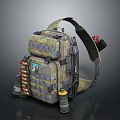 Tactical Military Style Backpack With Multiple Pockets Straps And Gear Accessories 3d model