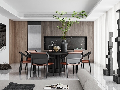 Modern Restaurant Dining Table and Chair Combination Open Kitchen model