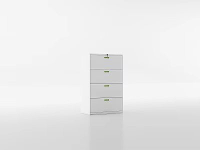 Modern White Chest of Drawers with Four Drawers and Minimalist Design 3d model