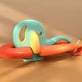 Colorful Octopus Shaped Children's Play Equipment With Turquoise Orange Yellow Details
