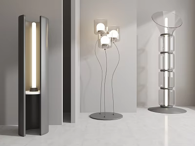 Modern Floor Lamps With Stylish Designs And Contemporary Interior Decor Elements 3d model