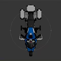 Blue And Silver Adventure Motorcycle With Side Cases And Yellow Rim Tires