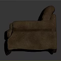 Classic Brown Upholstered Three Seater Sofa With Armrests And Comfortable Design