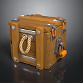 Vintage Wooden Crate With Metal Hardware Rope Handle And Lock
