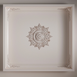 Gypsum Carved Ceiling Light Plate Corner Angle Gypsum Components 3d model