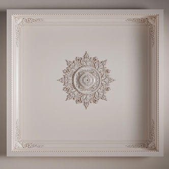 Gypsum Carved Ceiling Light Plate Corner Angle Gypsum Components 3d model