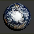 Detailed Earth Globe With Blue Oceans Brown Continents And Reflective Surface