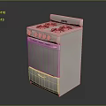 White Gas Stove With Multiple Burners Oven And Control Knobs For Kitchen