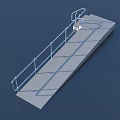 Sturdy Metal Railed Accessible Ramp Platform With Smooth Surface Design Structure 3d model