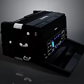 Black Portable Multifunctional Device With Control Panel Display Buttons And Ports