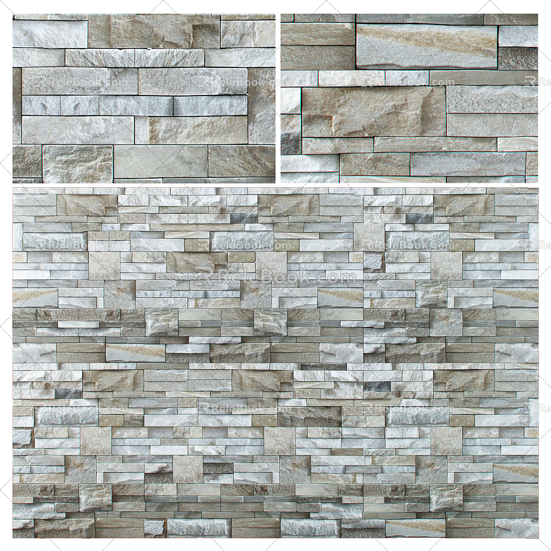 Modern wall culture stone wall 3d model