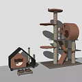 Modern cat climbing frame 3d model