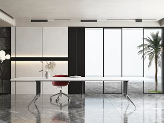 Modern Conference Table and Chair Office Conference Table 3d model