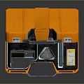 Orange Open Toolkit Case With Digital Display Devices Probes And Cables 3d model