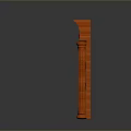 Red Solid Wood Carved Entry Door with Decorative Columns and Classic Frame Design