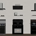 Stainless Steel Kitchen Appliance Sets Featuring Range Hoods Stoves Ovens And Cookware