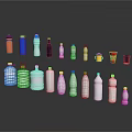 Collection of Assorted Beverage Bottles and Cups in Various Colors Sizes and Designs