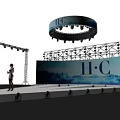 IFC HC Fashion Runway Stage Design With Spotlights And Backdrop Screen