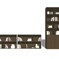Modern Wooden Bookcases With Multiple Shelves Holding Books White Decorative Items And Storage Boxes