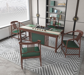 New Chinese Tea Table and Chair 3d model