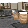 Modern Chinese Style Detached Villa With Courtyard Porch And Fence Exterior Design