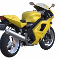 Yellow Sporty Motorcycle With Sleek Design Black Seat And Shiny Wheels