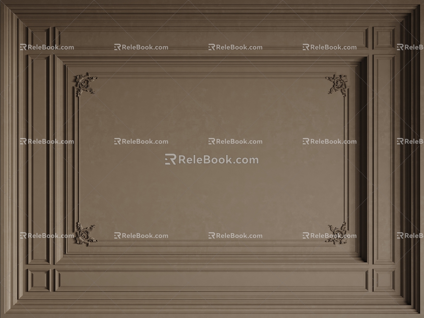 French background wall French back wall panel French carved lines 3d model