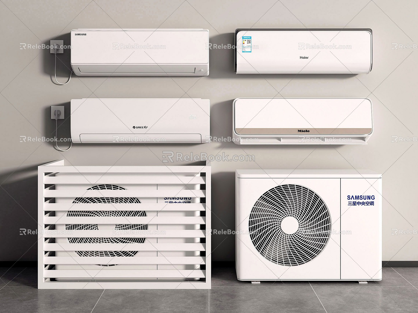 Modern air conditioner, air conditioner, on-hook air conditioner, external wall-mounted air conditioner 3d model