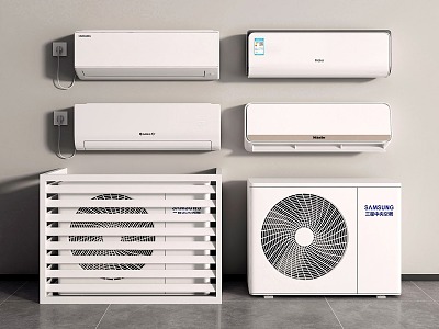 Modern air conditioner, air conditioner, on-hook air conditioner, external wall-mounted air conditioner 3d model