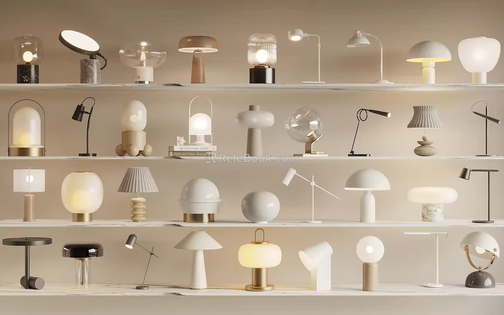Modern Table Lamp Cream Wind Table Lamp 3d model