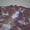 Garden Landscape With Red Yellow Rock Formations Snow Covered Textured Layers And Natural Beauty