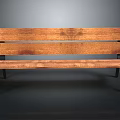Simple Wooden Bench Design With Metal Legs And Natural Wood Texture