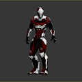 Red and White Armored Humanoid Character in Mechanical Sci Fi Suit