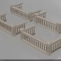 Decorative Stone Balustrades With Multiple Sections For Architectural Railings 3D 3d model