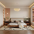 Kids Room Interior With Cozy Bed Plush Pillows Wooden Nightstands Decorative Rug And Soft Lighting