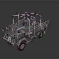 Industrial Style Military Truck With Metal Frame Open Structure And Large Tires