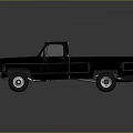 Classic Blue And Black Pickup Truck With Open Bed And Vintage Design