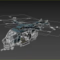 Detailed Helicopter 3D Model Featuring Twin Rotor Mechanical Structure And Cockpit Design 3d model