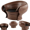 Stylish Modern Wooden Leisure Chair With Curved Design And Black Cushion