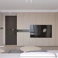 Modern Kitchen Interior With Light Wood Cabinets Sink Window Washing Machine And Green Plant