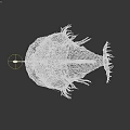Anglerfish with Large White Eye Open Mouth Sharp Teeth and Green Body in Deep Sea