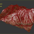3D Mountainous Terrain Model Featuring Snow Covered Peaks And Green Vegetated Slopes