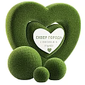 Topiary Plant Arrangement With Heart Shaped Sign Squirrel Bear Dinosaur Shapes For Children's Art
