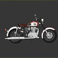 Vintage Red And Black Motorcycle With Chrome Accents And Classic Leather Seat