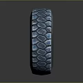 3D Rendered Tire With Blue Tread Pattern And Orange Rim Design