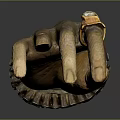 Masterful Hand Sculpture Carving With Intricate Artistic Details And Ornate Decorative Base